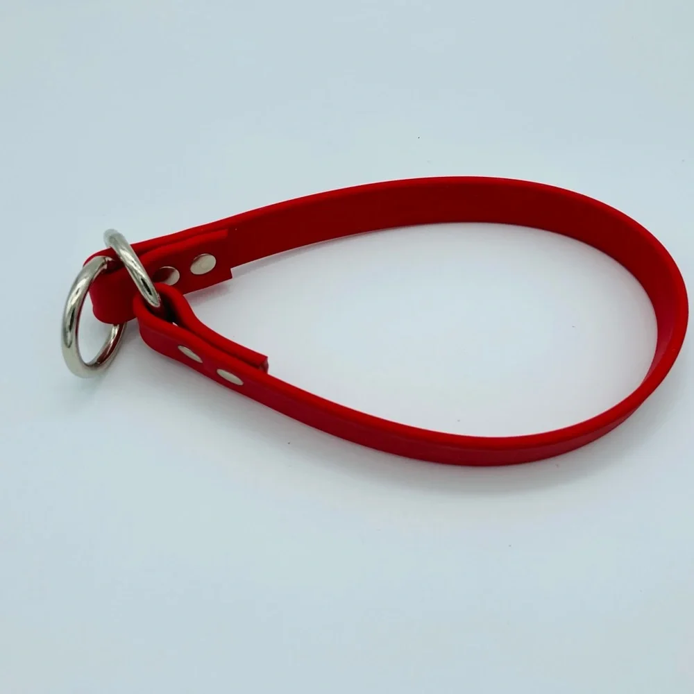 New dog collar red BioThane
